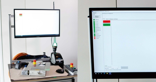 Geräteendtester mit Etikettendrucker und Datenbankprotokollierung